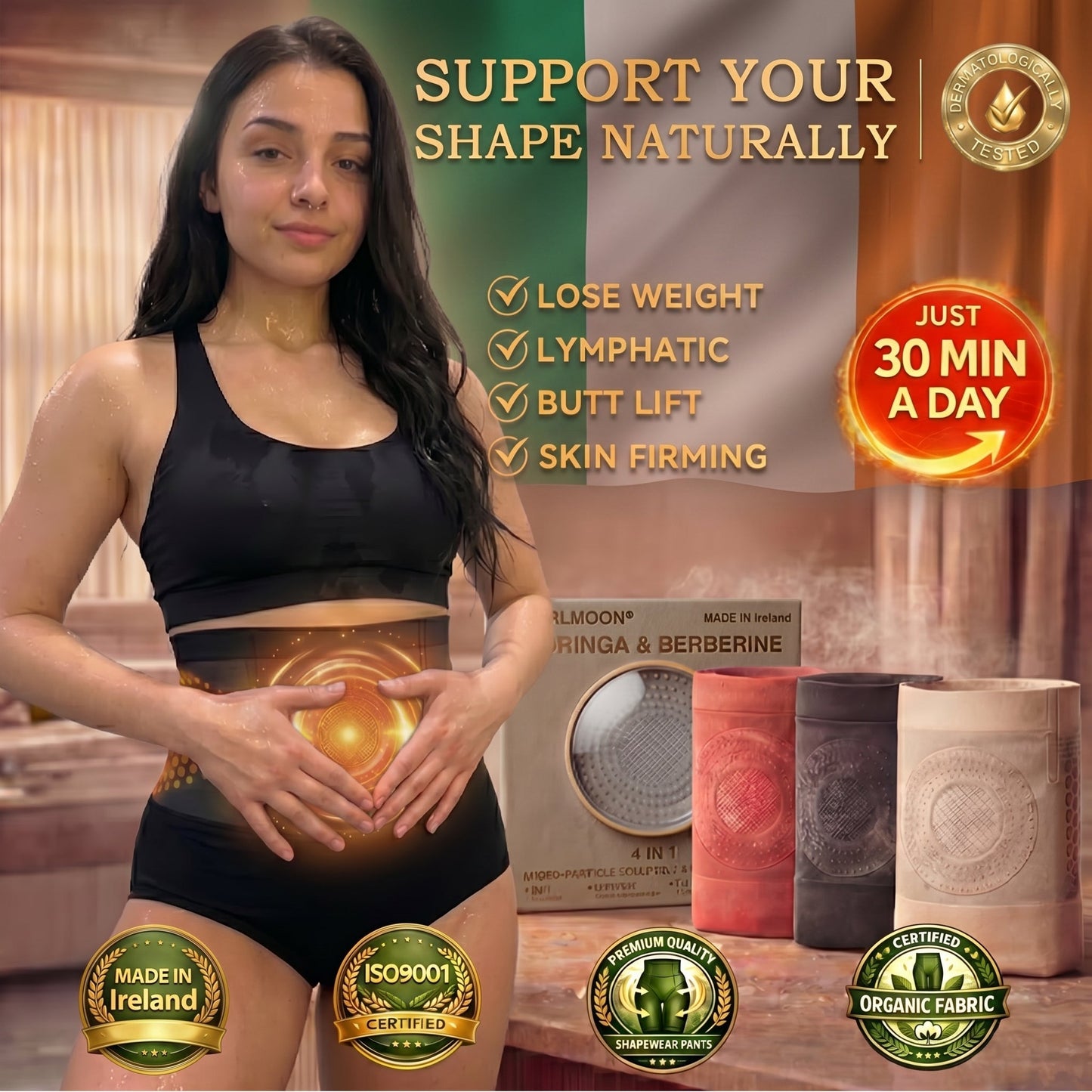 Official Brand Store | 💪💦PEARLMOON 2026 Moringa Berberine 4 In 1 Micro Particle Sculpting Fat Burn Shorts