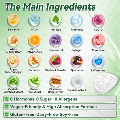 Official Store | GLORENDA Moringa Berberine NAD Plus Ten in One Advanced Nano Microneedle Patch